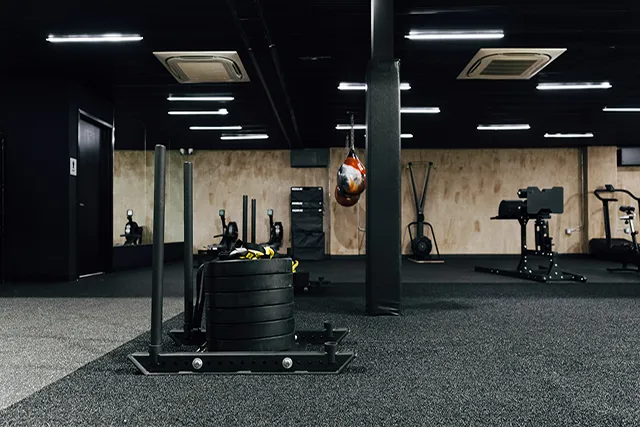 top workout sled with weight on it in empty windsor gym